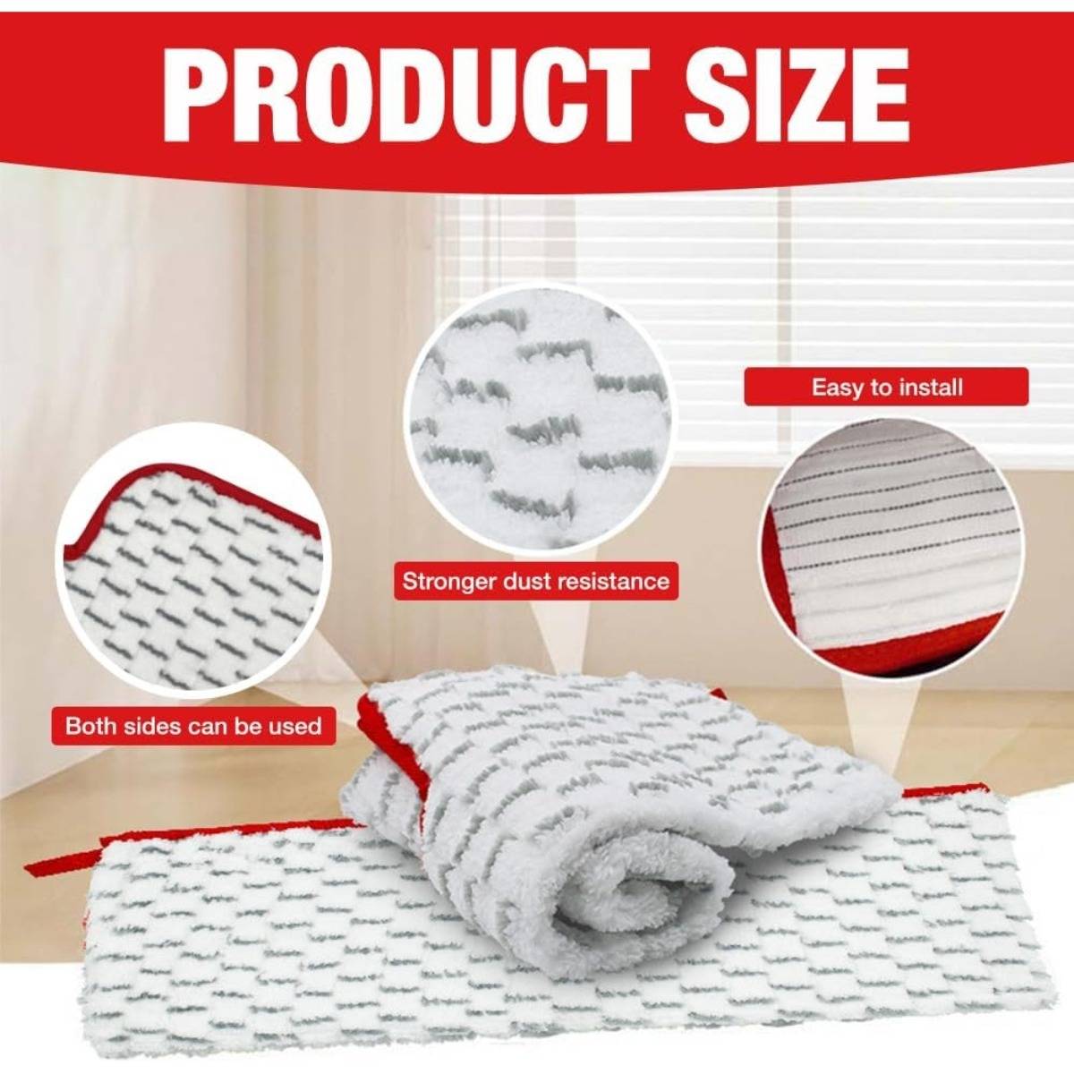 Mikrofaser-Wischpads 3er-Pack — Wiederverwendbare Ersatzpads, kompatibel mit Vileda und O-Cedar ProMist MAX, kratzfrei, nass &amp; trocken