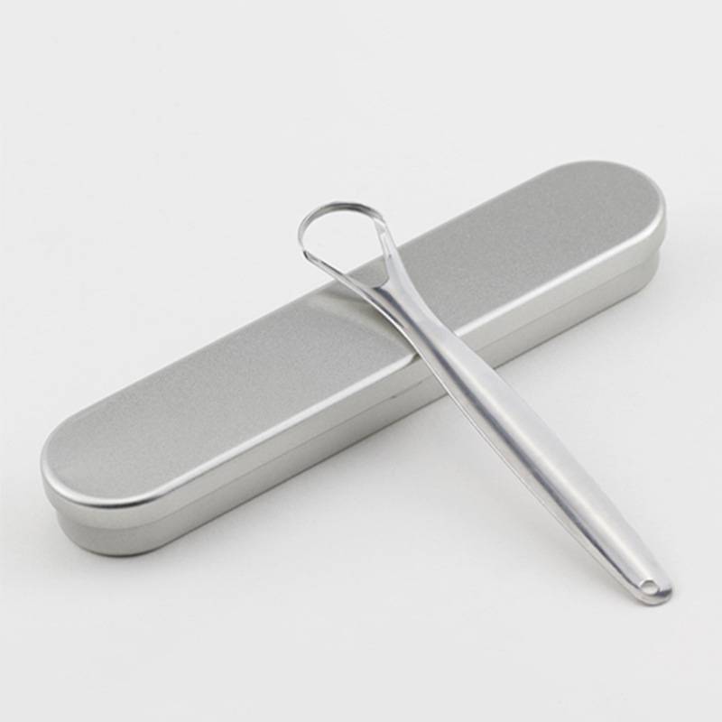 Zungenschaber Edelstahl Silber