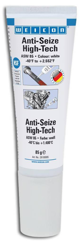 Weicon Anti-Seize High-Tech Schmiermittel Tube, weiße Paste, 85 g, zum Schutz vor Festfressen bei Metallteilen.