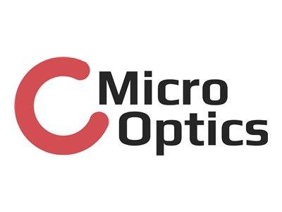 Micro Optics Logo mit einem roten stilisierten C neben schwarzem Text 