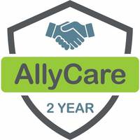 AllyCare 2 Jahre Logo mit einem Handschlag innerhalb eines Wappenschildes.