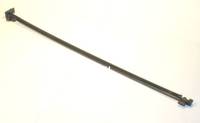 Ein langer schwarzer Metallstab oder -balken mit abgewinkelten Enden, diagonal auf einem einfachen hellen Hintergrund dargestellt.