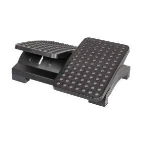 Verstellbare schwarze Bürofußstütze mit strukturierten Kippplattformen für ergonomische Fußunterstützung
