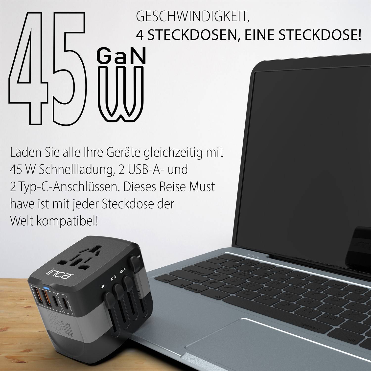 Inca IPW-45SA, Universal, Universal, Gerade, 100 - 250 V, 50/60 Hz, 10 A