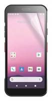 Android-Smartphone-Startbildschirm mit rosa Farbverlauf-Hintergrundbild, App-Symbole, Google-Suchleiste und sichtbare Navigationsschaltflächen.