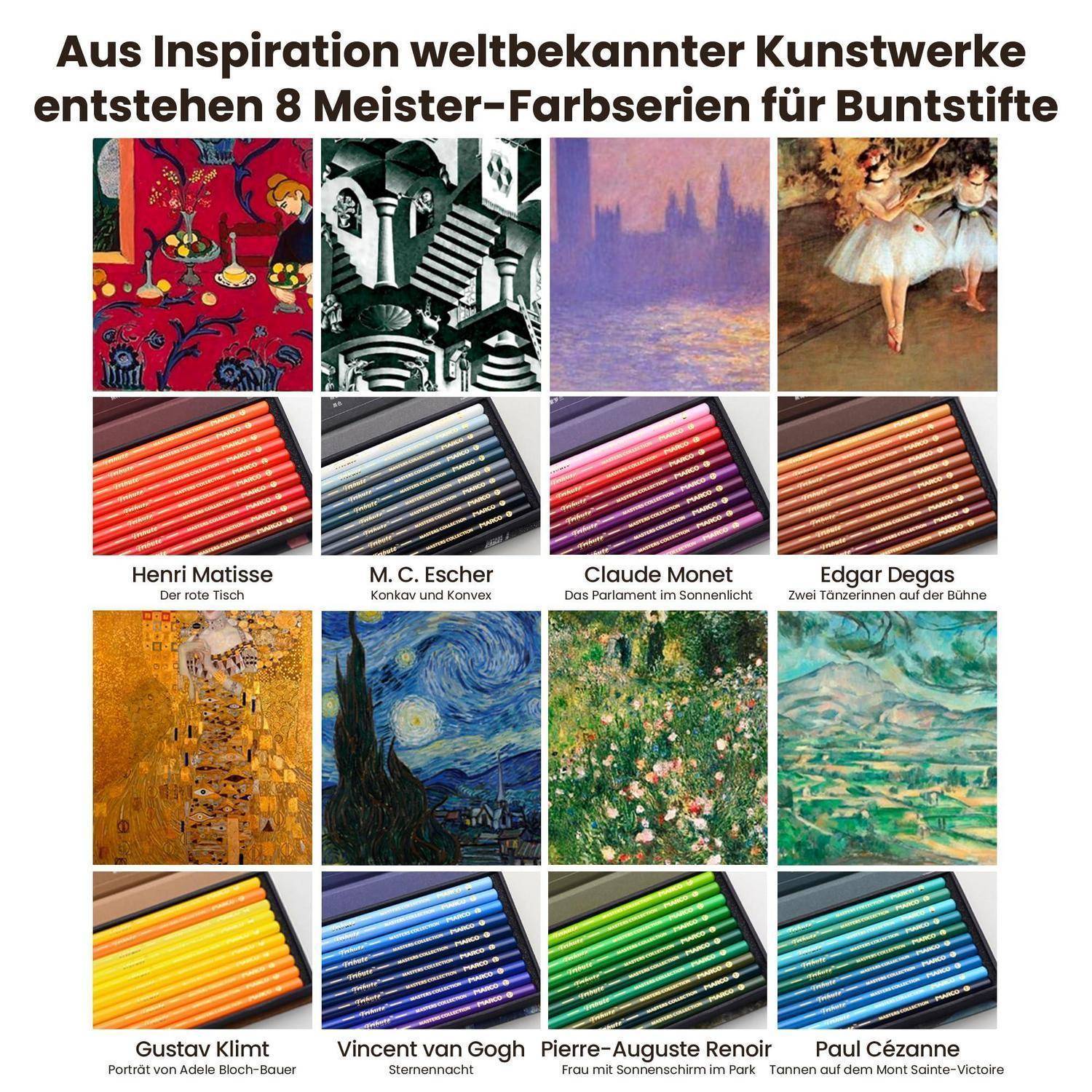 Marco 3300 Ölfarbstifte 80 Farben Profi-Set mit Spitzer