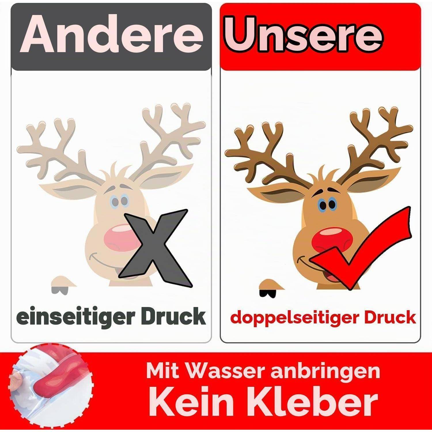 150 Stk. Fensterbilder Weihnachten, Selbstklebend, PVC, Doppelseitig