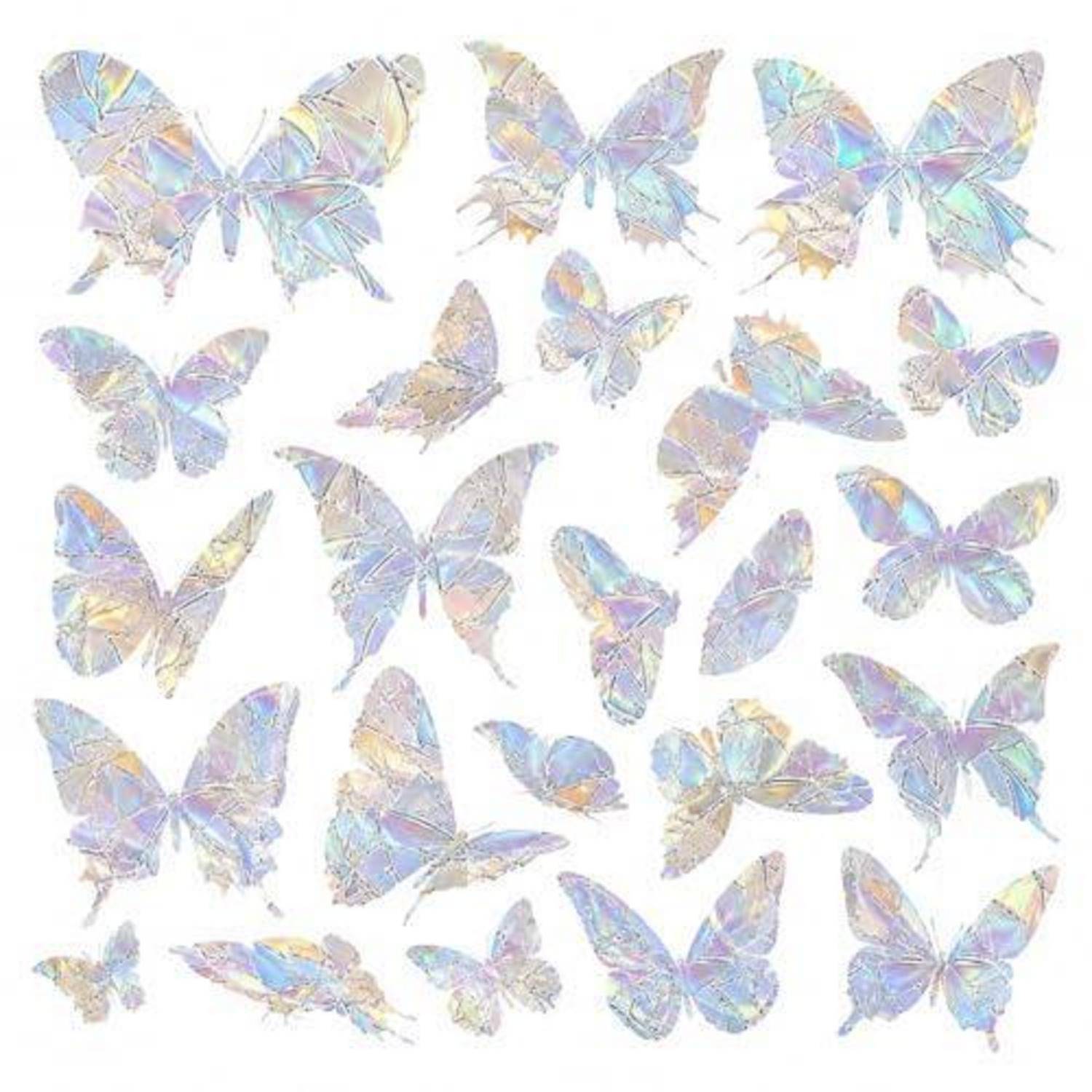Fensterbilder 28 Stk. Prism-Effekt Vogelschutz selbstklebend