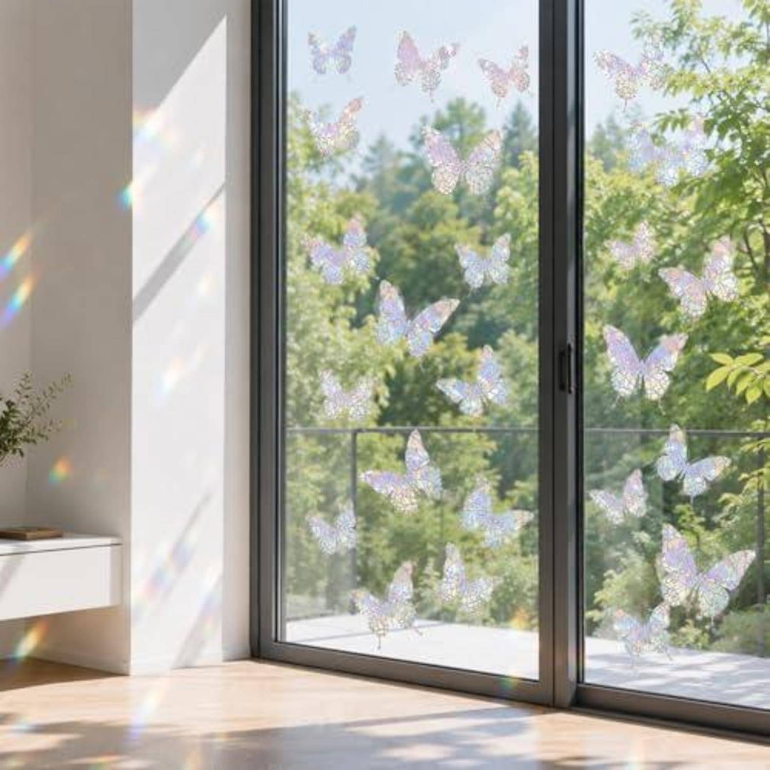 Fensterbilder 28 Stk. Prism-Effekt Vogelschutz selbstklebend