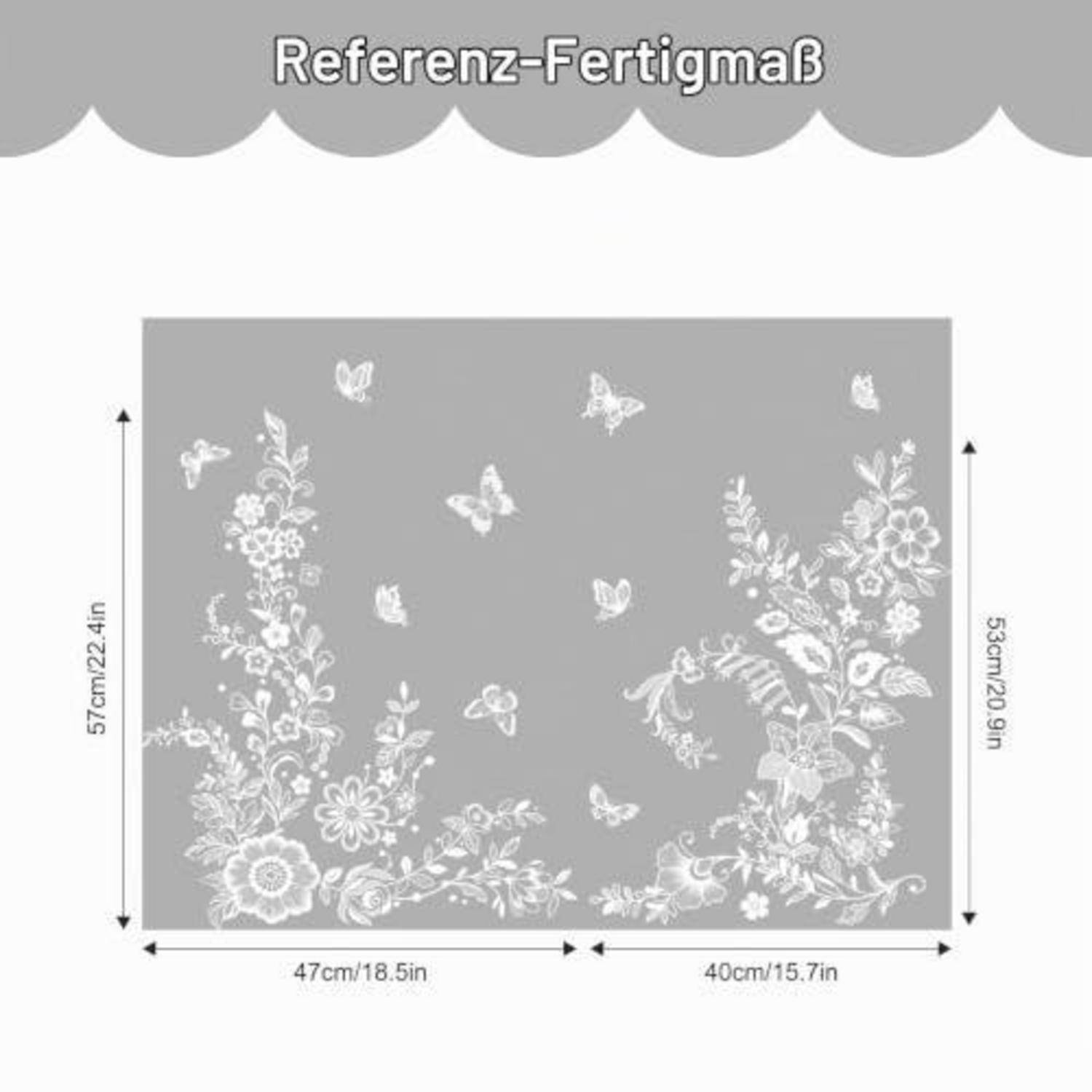Fensterbilder Tanlaby 2 Bögen 29x60cm Weiß Blumen Schmetterling