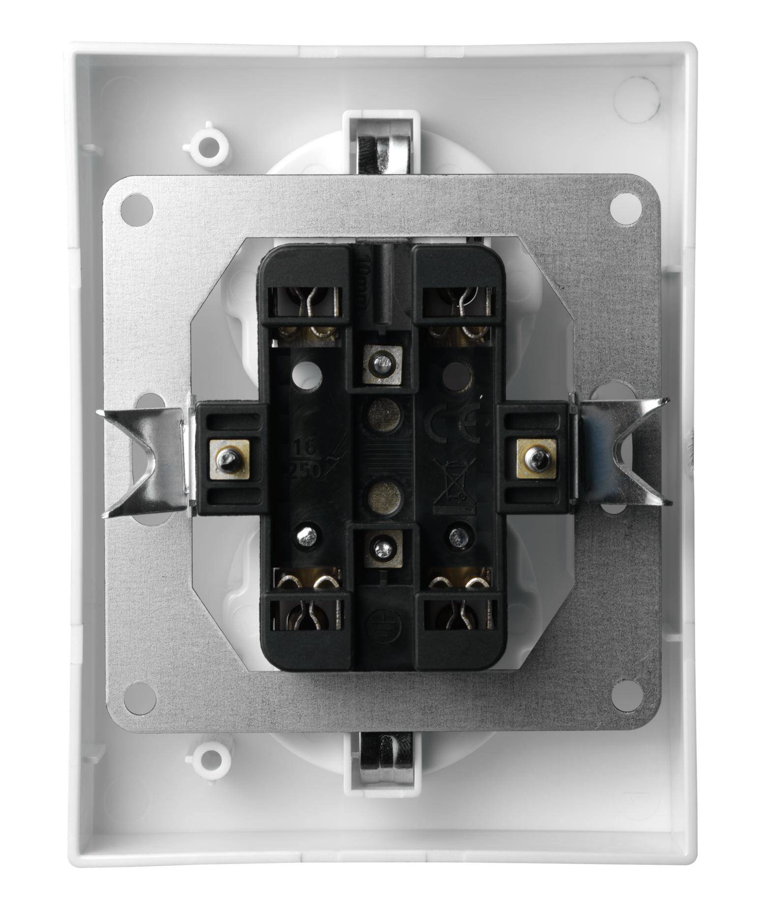 McPower &amp;quot;Flair&amp;quot; Schutzkontakt-Steckdose McPower, 2-fach, 250V, 16A, Einsteckschutz, Unterputz, IP20 - Farbe: weiß