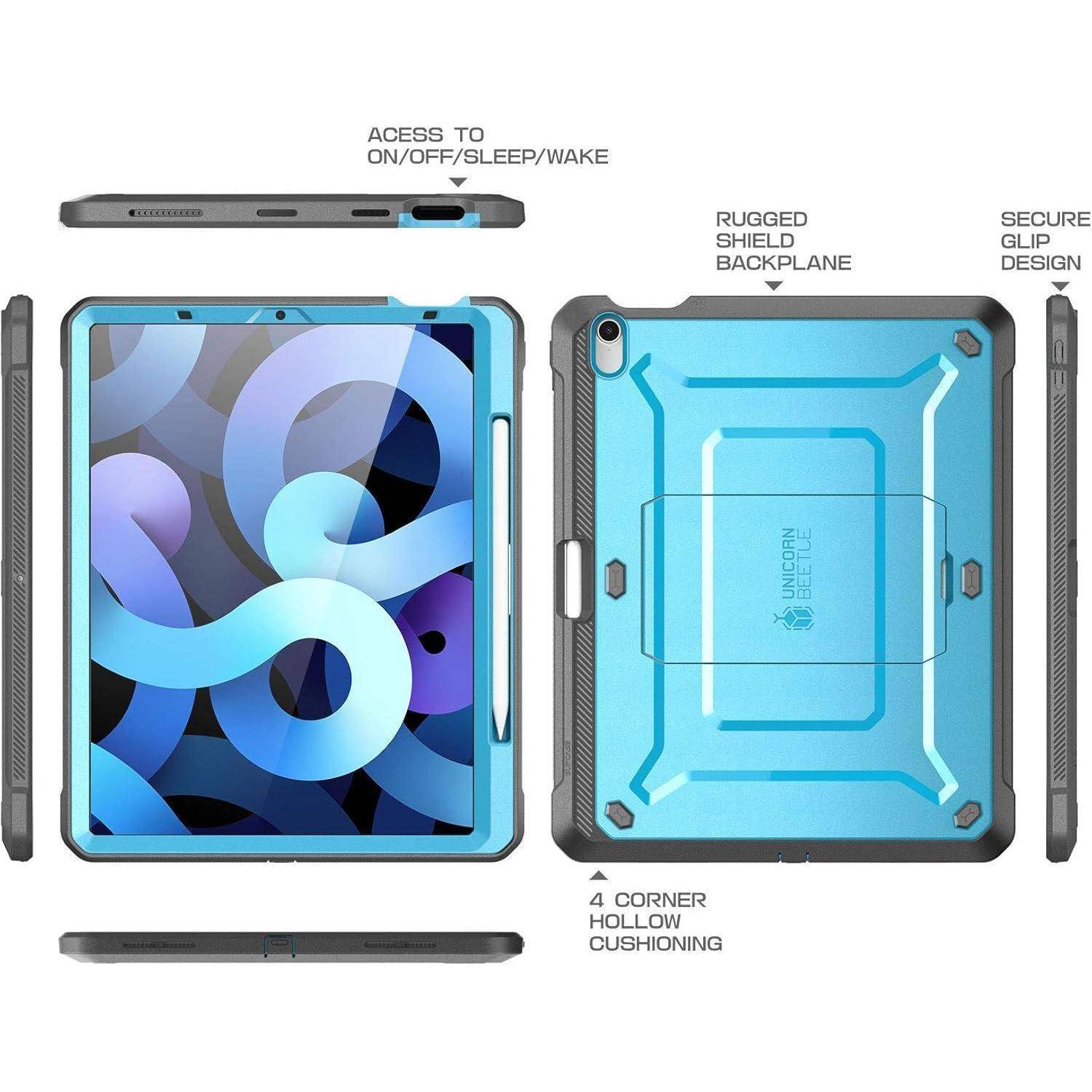 Hülle iPad Air 10.9 Zoll 4 5 Rugged Kickstand blau