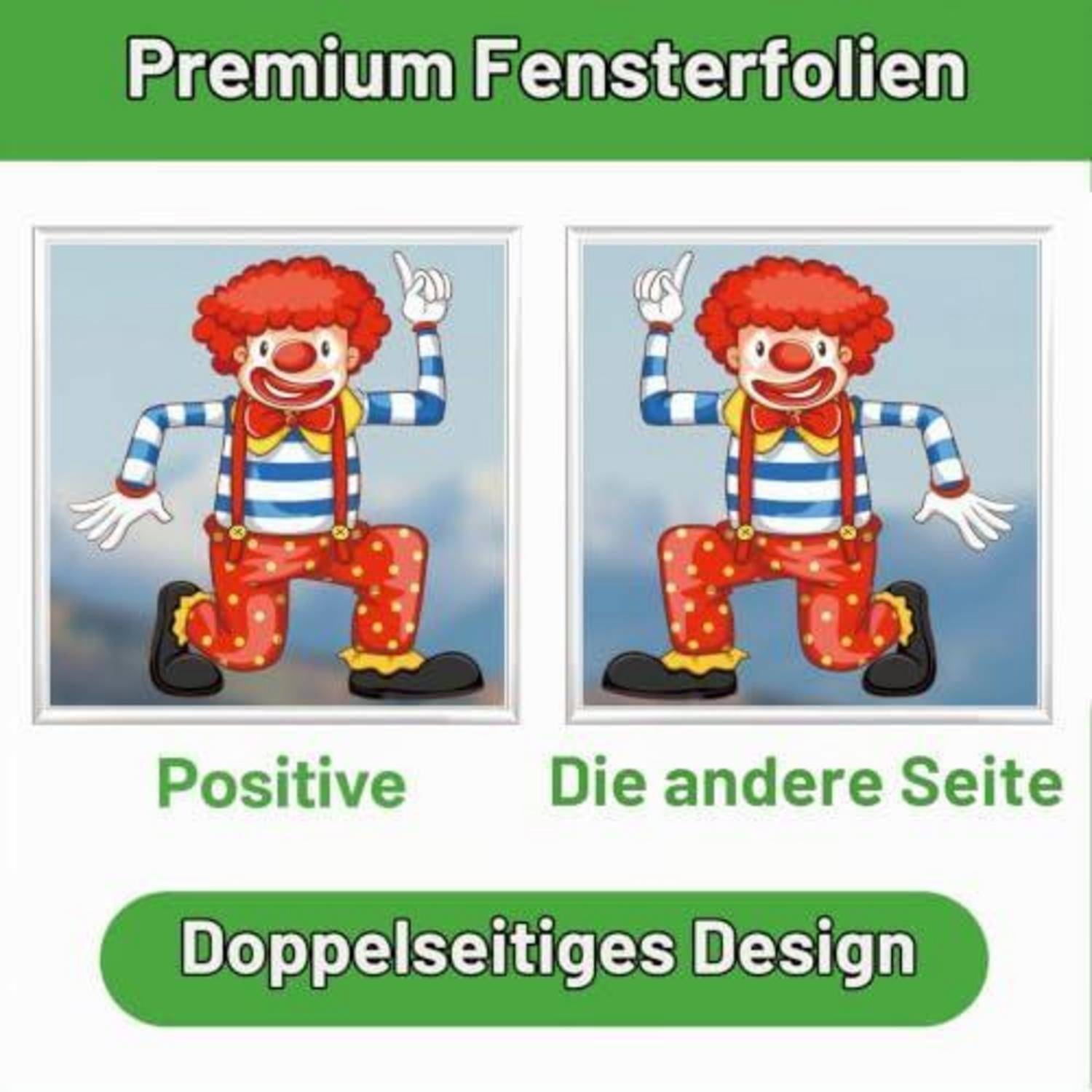 Fensterbilder Karneval 9 Blatt Selbstklebend Elektrostatisch