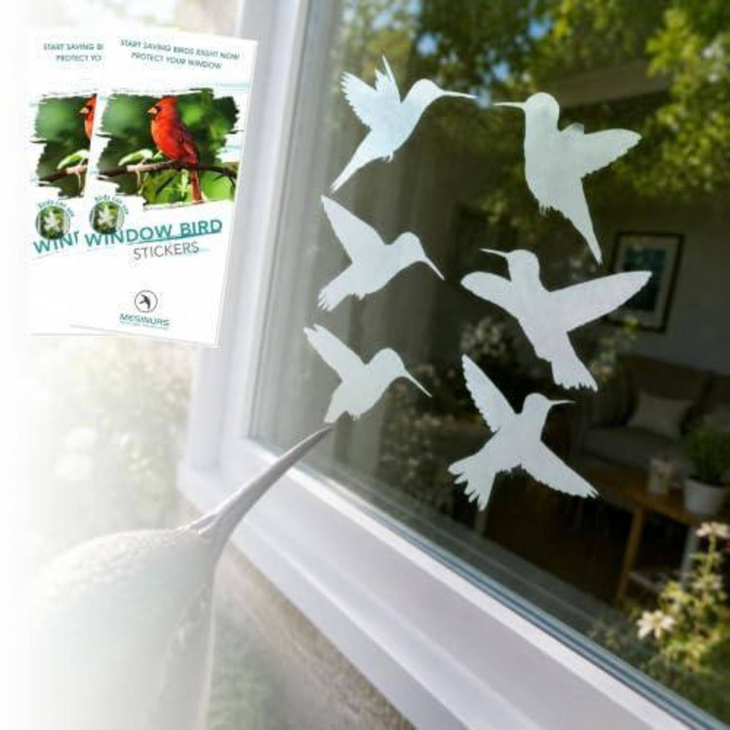 Fensteraufkleber Vogelabwehr 12 Stück reflektierend PVC