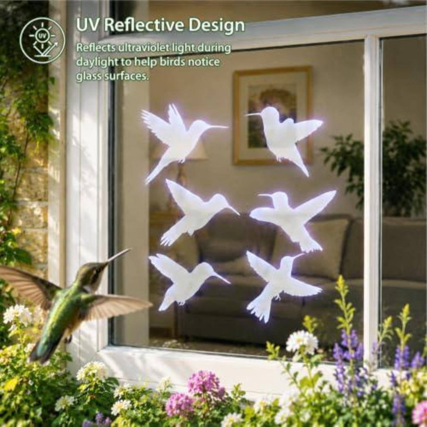 Fensteraufkleber Vogelabwehr 12 Stück reflektierend PVC