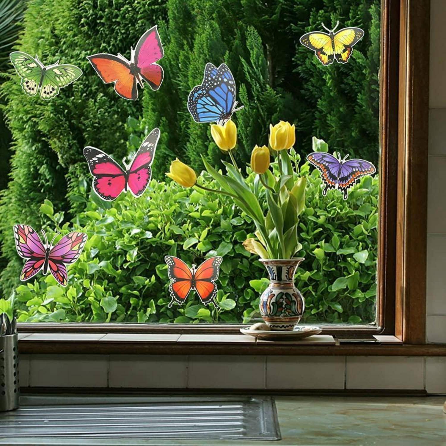 Fenstersticker Schmetterlinge 20 Stück Vogelschutz Aufkleber
