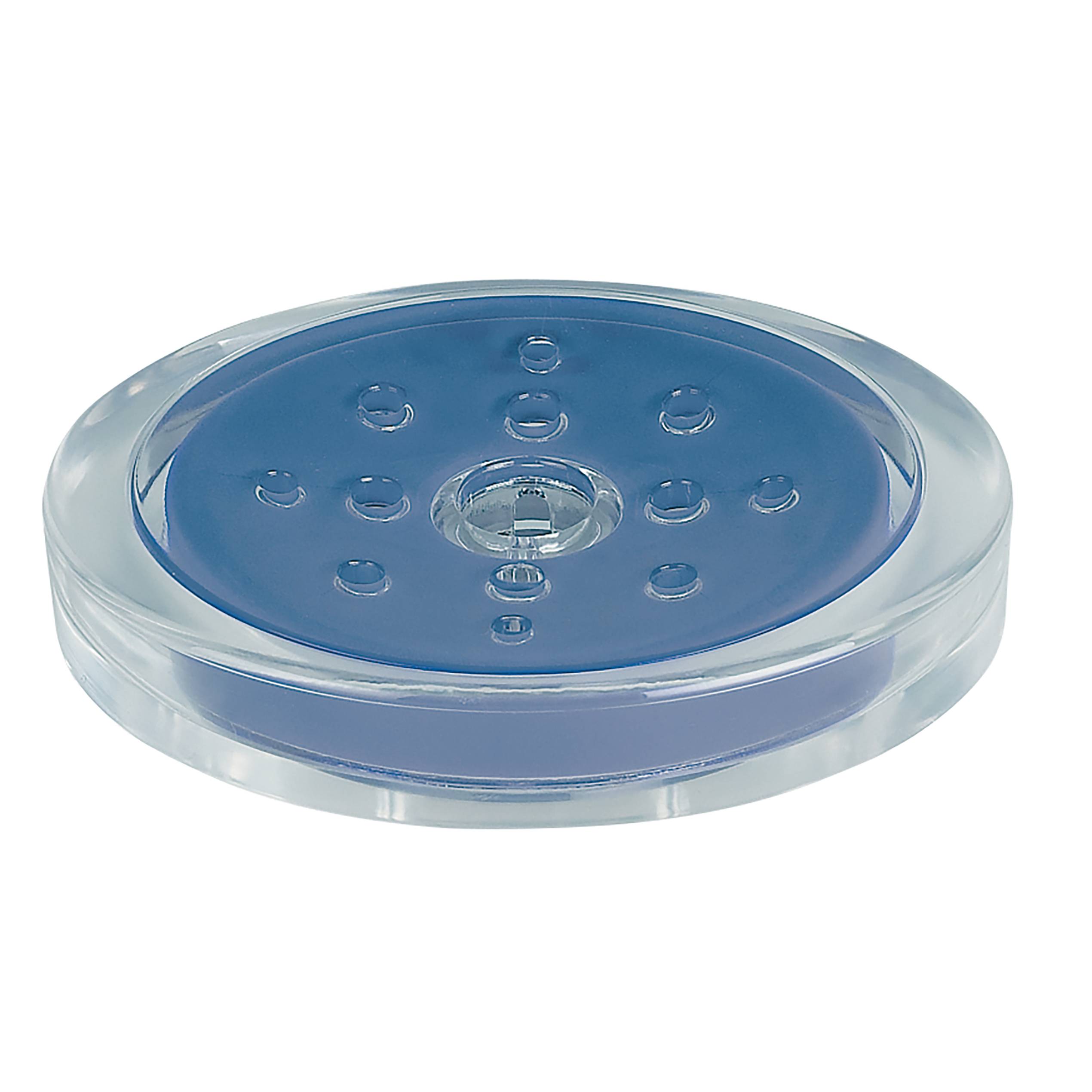 Transparenter runder Kunststoff-Haustier-Wasserspender-Deckel mit mehreren Trinklöchern und einer zentralen Öffnung