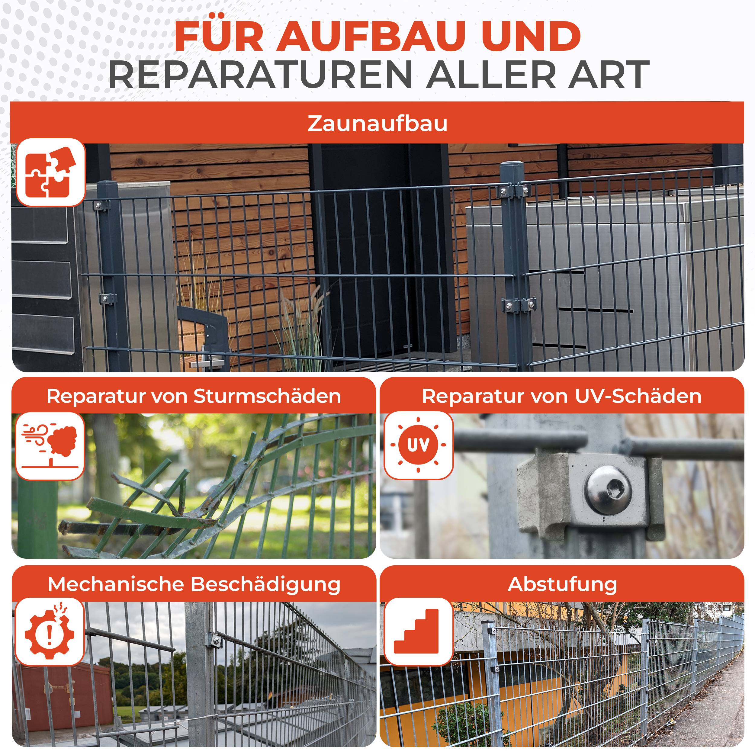 Qualinos 10 Sets Klemmbock + Nietmutter, Standard, Grün – Doppelstabmattenzaun Befestigung, M8-Gewinde, UV-stabiler Bock, V2A-Metallteile