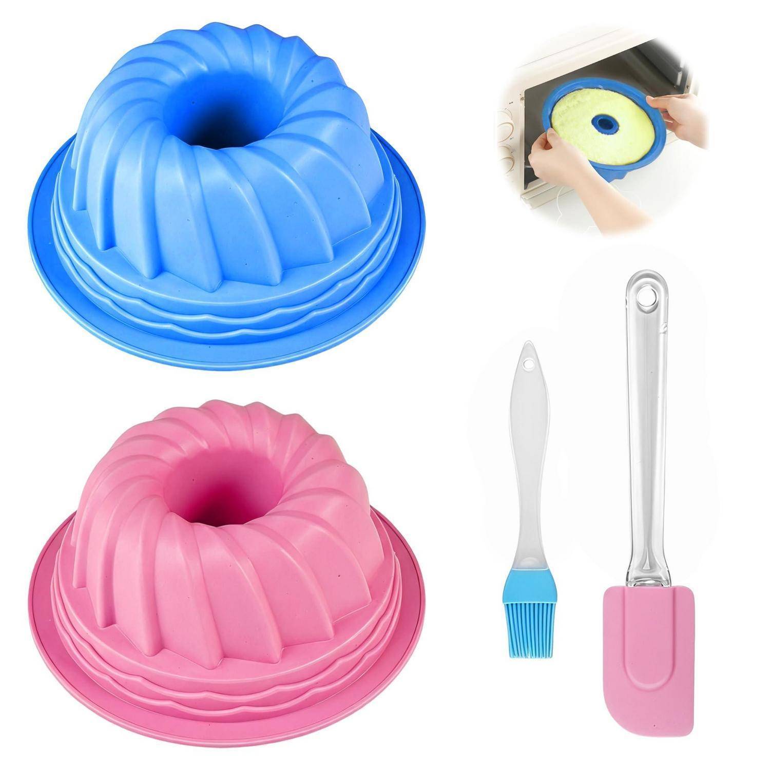 2x Gugelhupfform Silikon Ø 15 cm Set mit Spatel & Pinsel