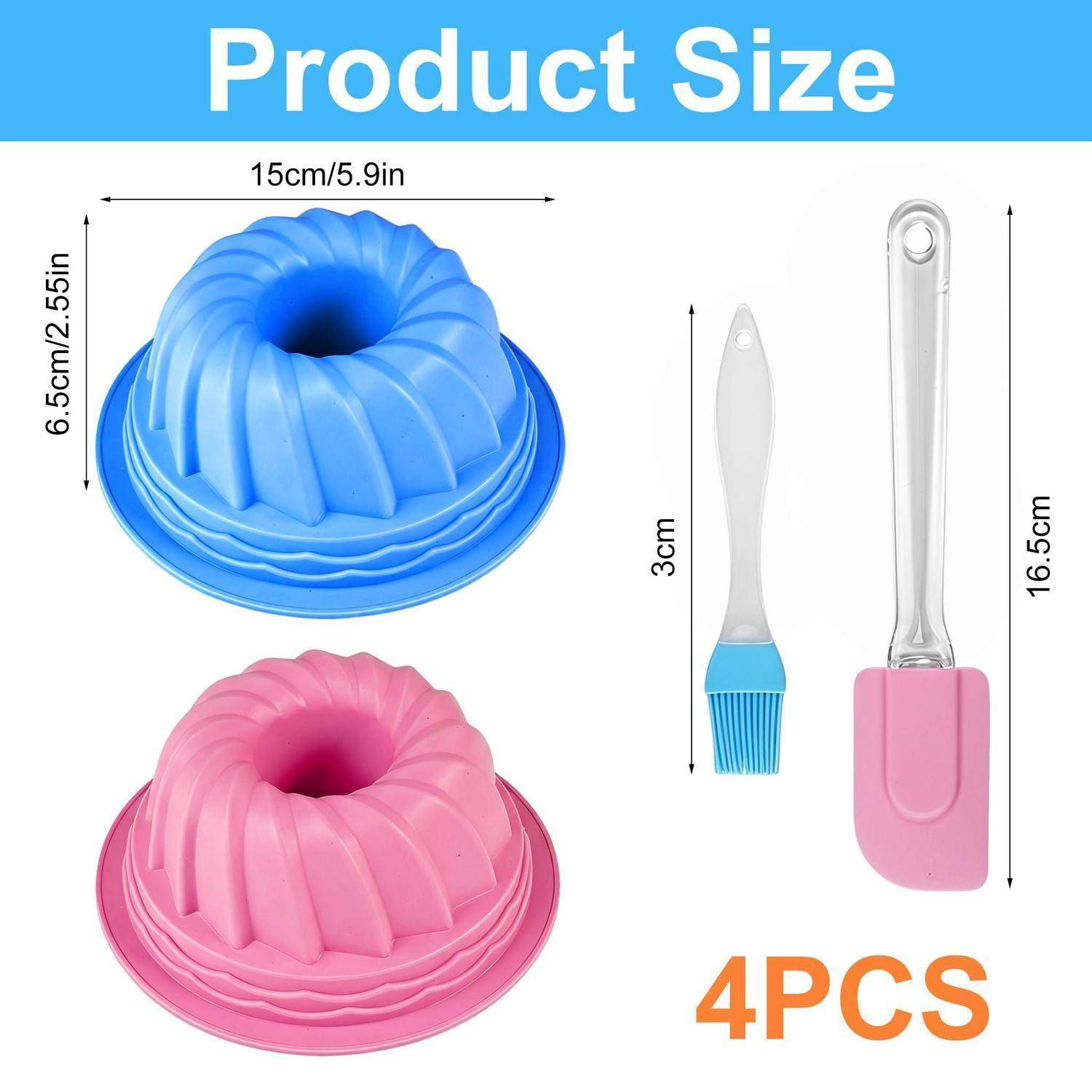 2x Gugelhupfform Silikon Ø 15 cm Set mit Spatel &amp; Pinsel