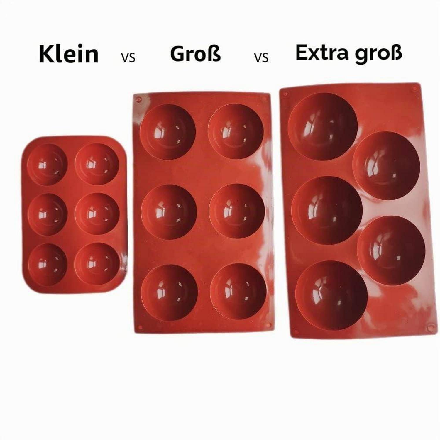 4x Silikonform Halbkugel 8cm 5 Löcher