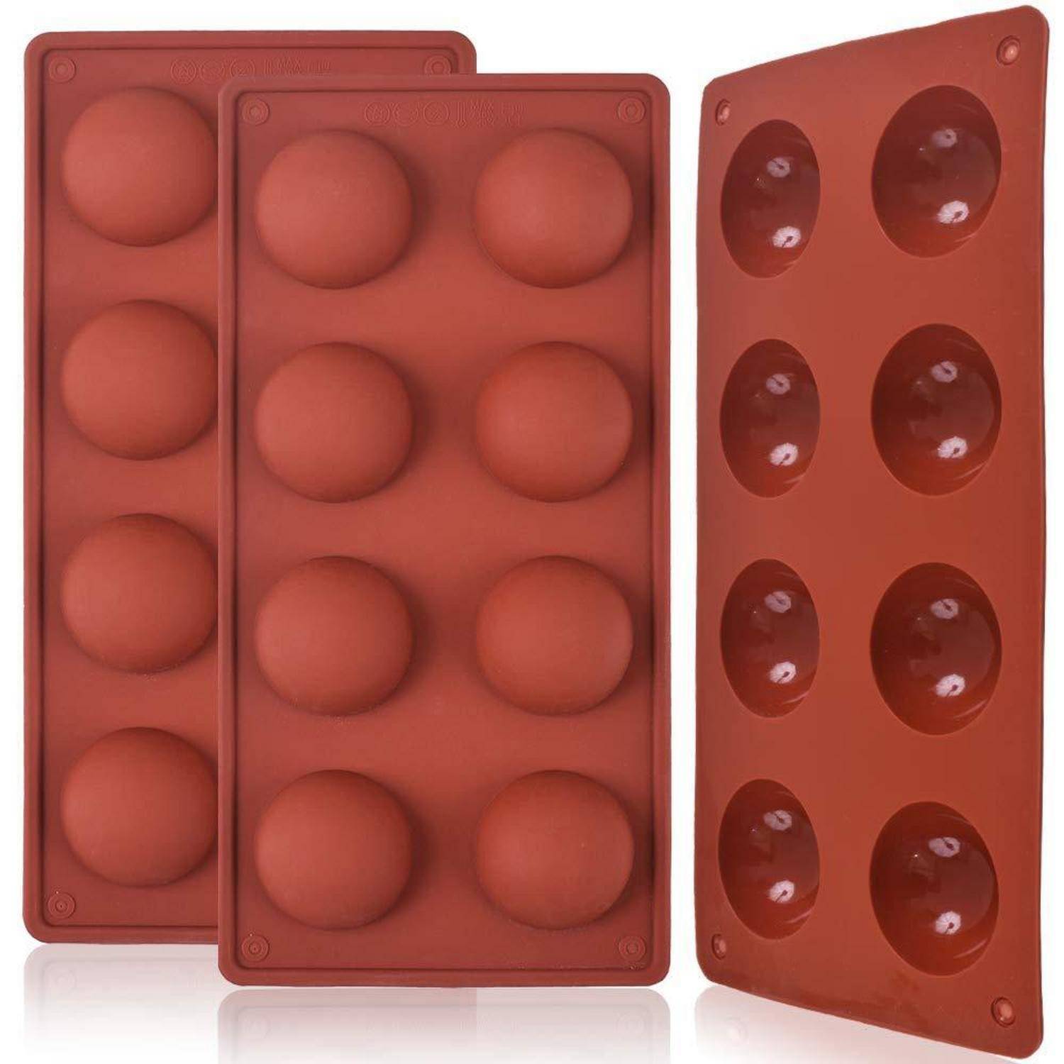 Silikonform Halbkugel 8 Mulden 3er Pack
