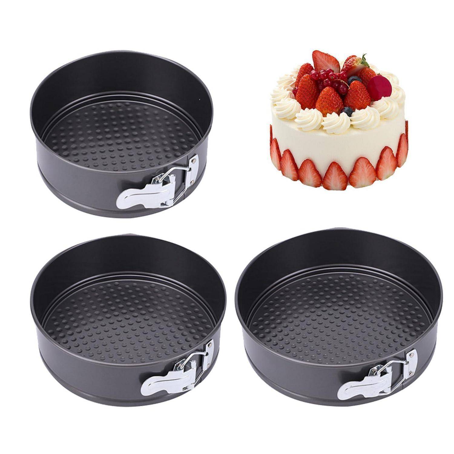 3er Set Kuchenform 18/20/22cm Springform Anthrazit Auslaufsicher