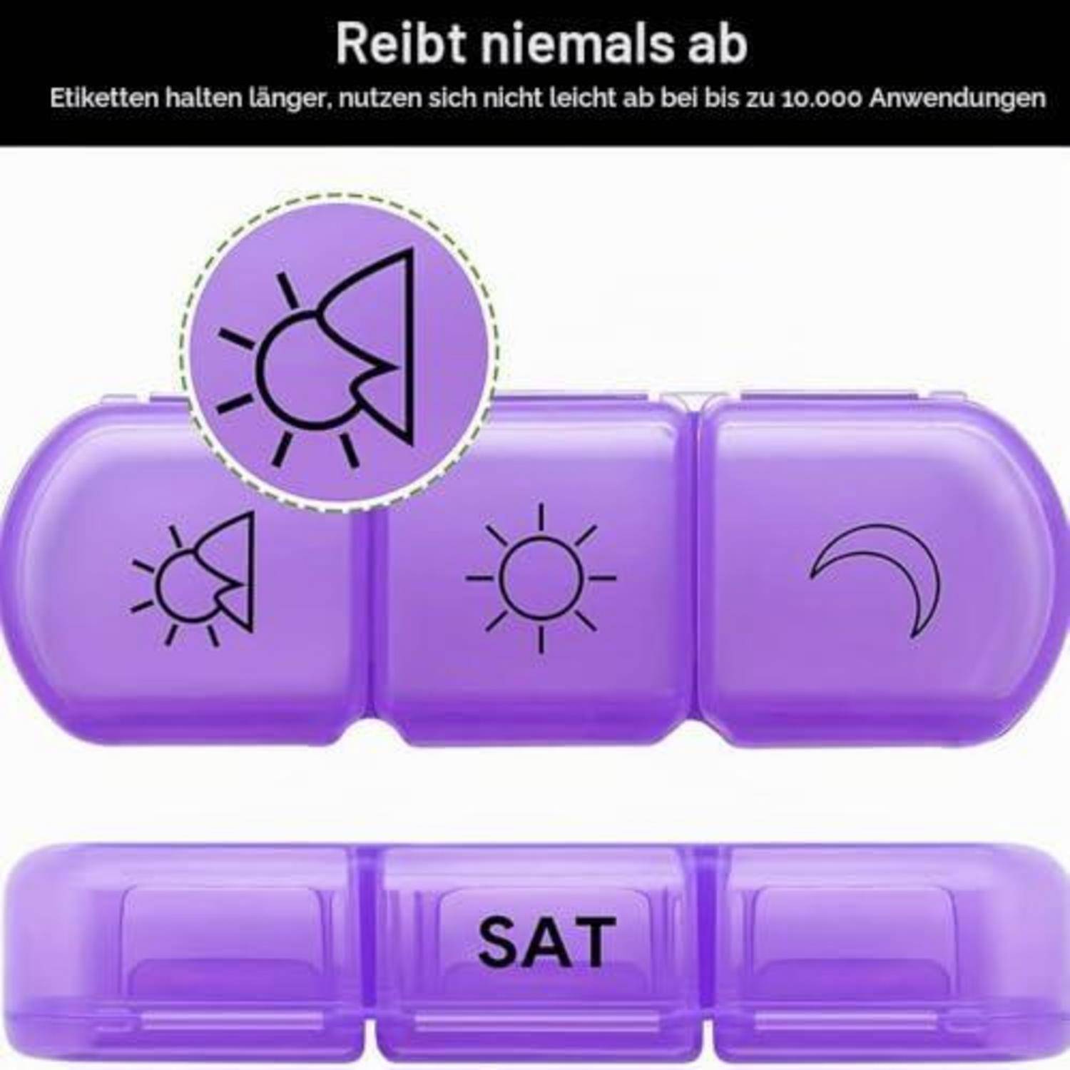 Violetter Etikettenhalter mit sonnen- und mondbeständigem Klebstoff, der 