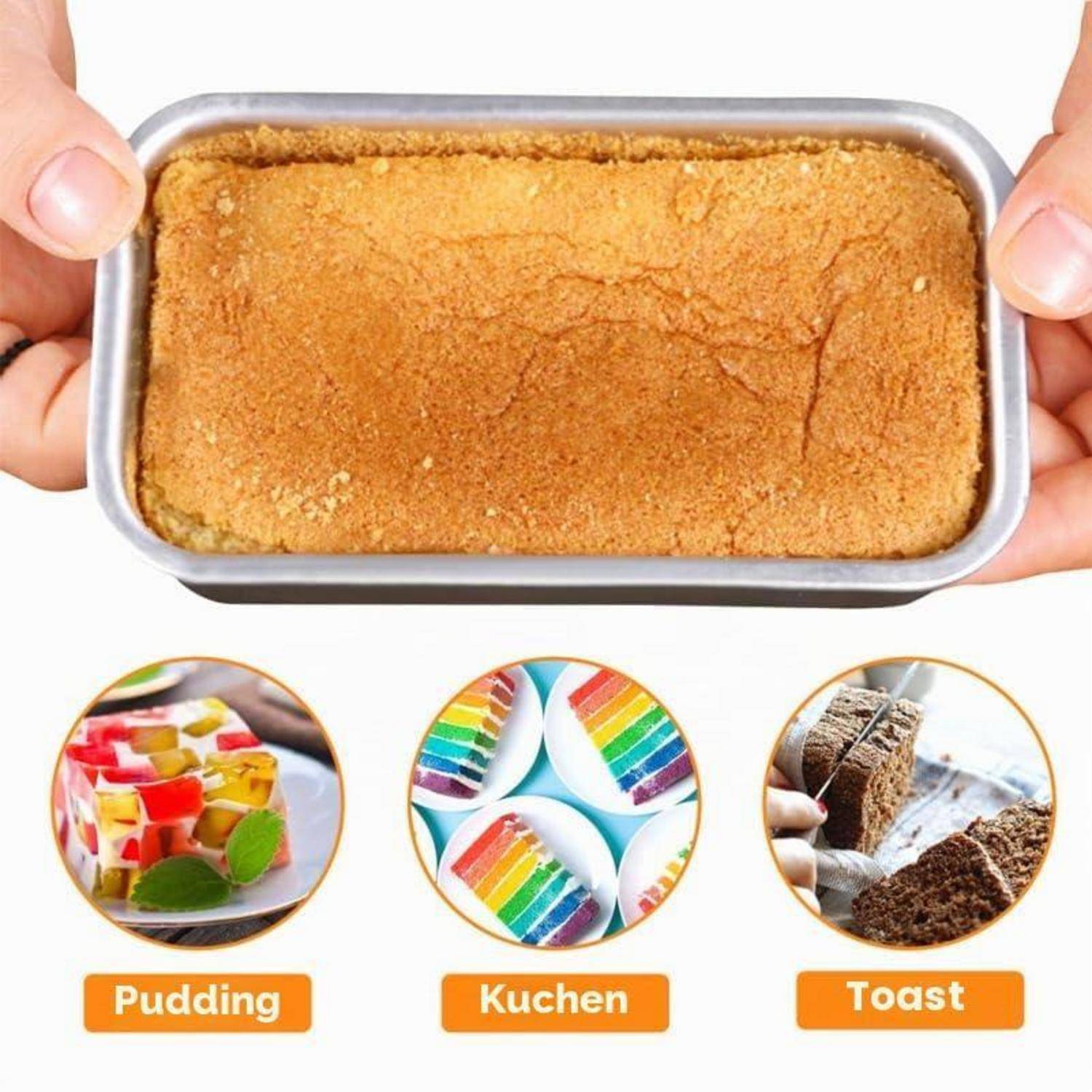 Kichvoe Brotbackform 2er Set 16.7x8.9x6.4cm Aluminium Antihaftbeschichtet