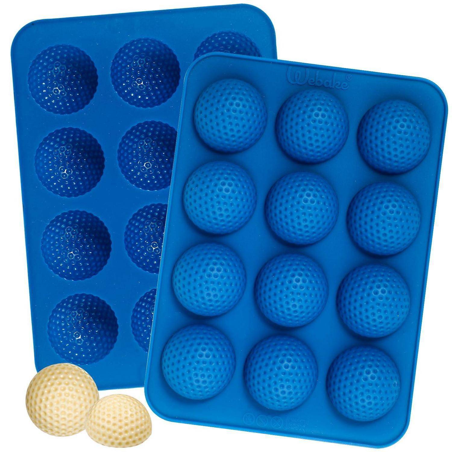 Webake Silikonform Golfball 2 Stück 12er Kavität Blau