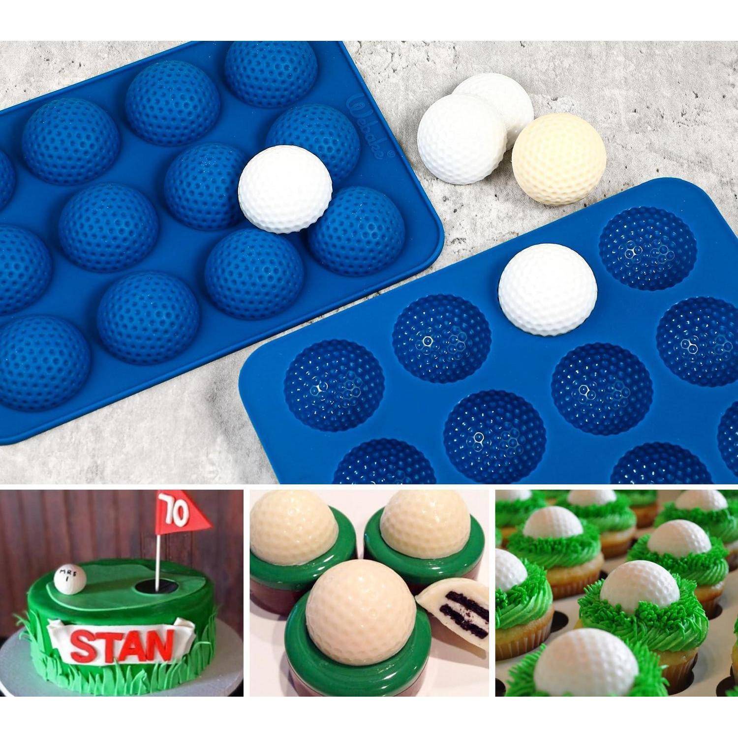 Webake Silikonform Golfball 2 Stück 12er Kavität Blau