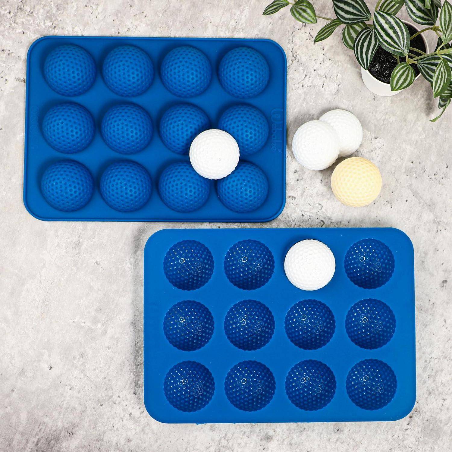 Webake Silikonform Golfball 2 Stück 12er Kavität Blau