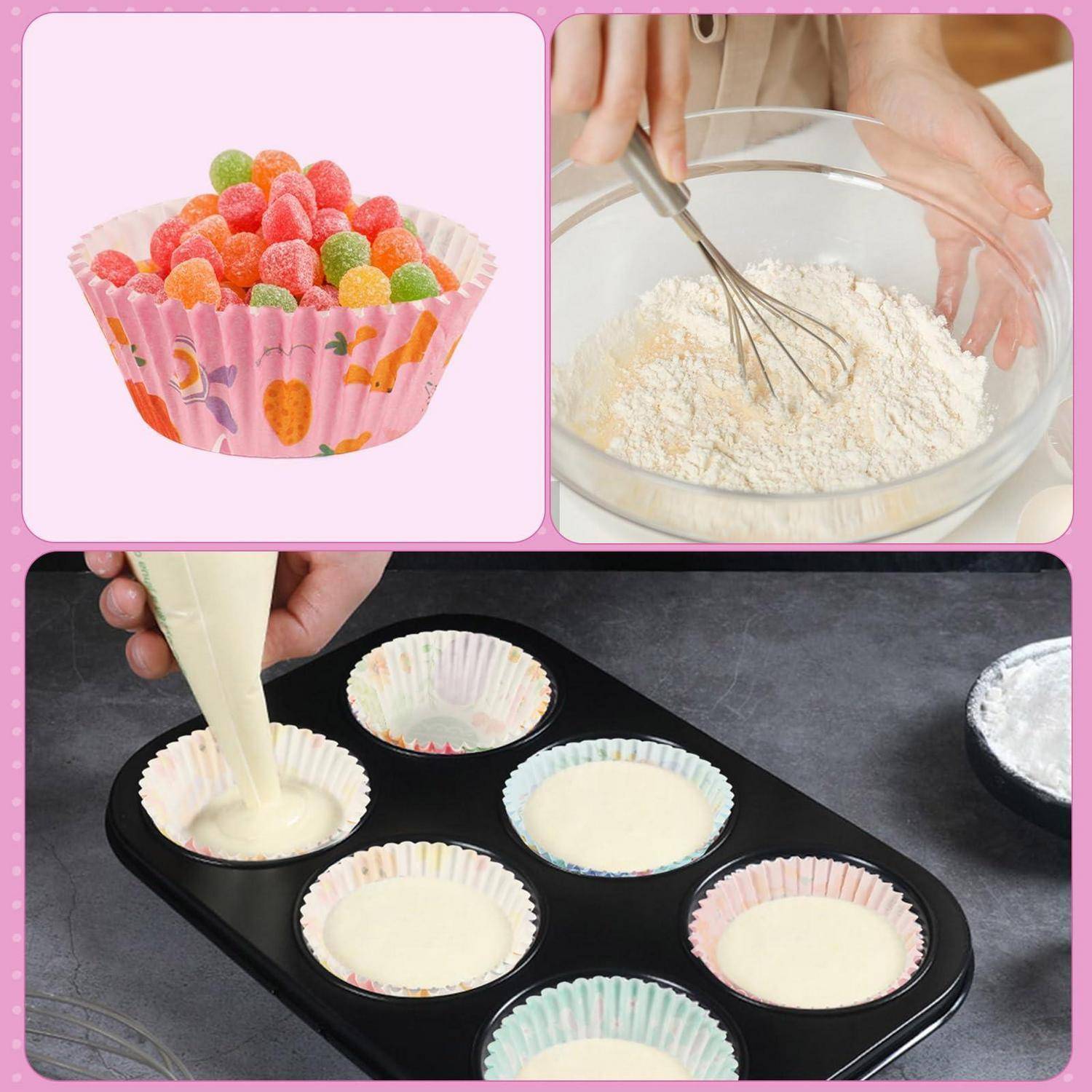 450x Oster Cupcake Förmchen Papier 5x3cm mit Motiv