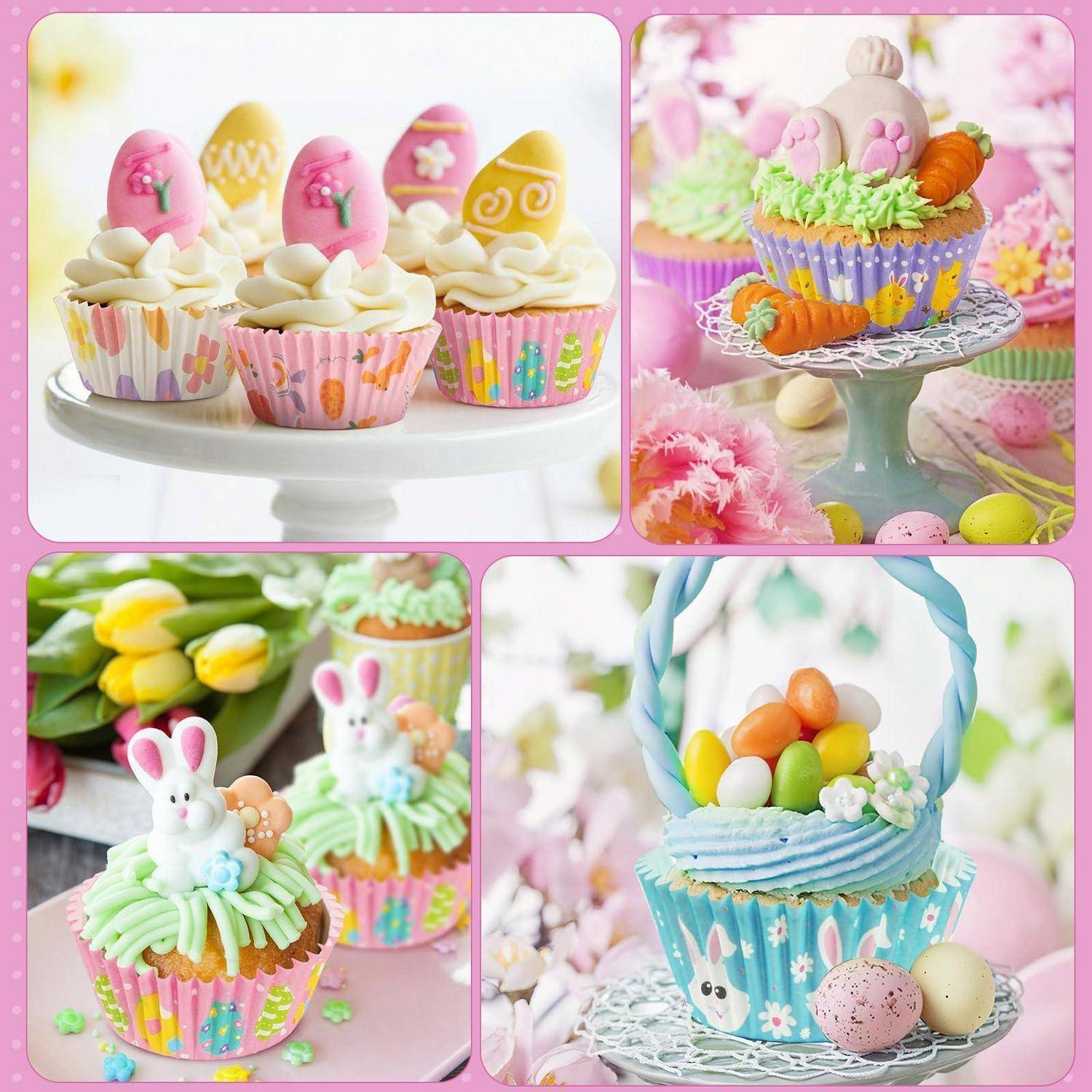 450x Oster Cupcake Förmchen Papier 5x3cm mit Motiv