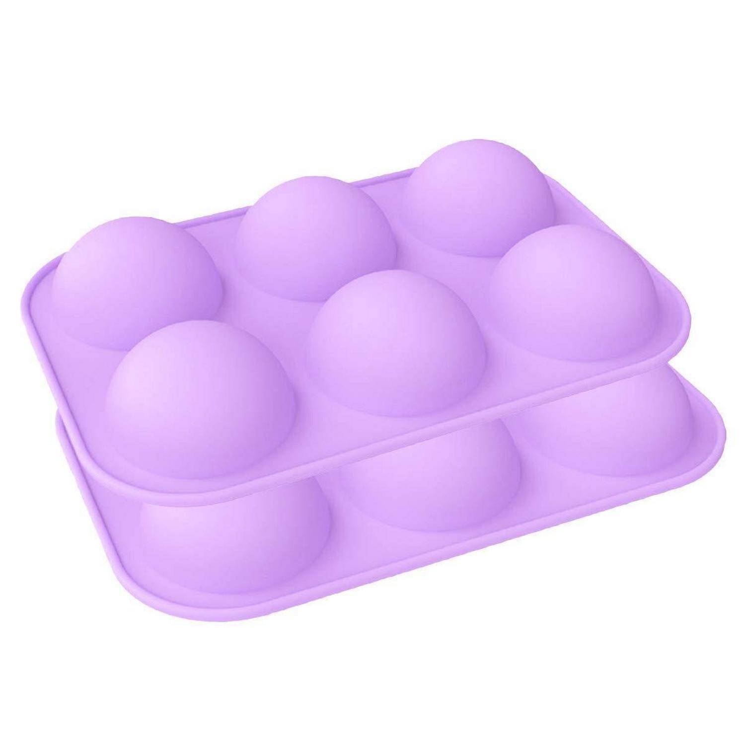 Silikonform Kugel 2 Stück 6 Mulden Schokolade Backform Rund Lila