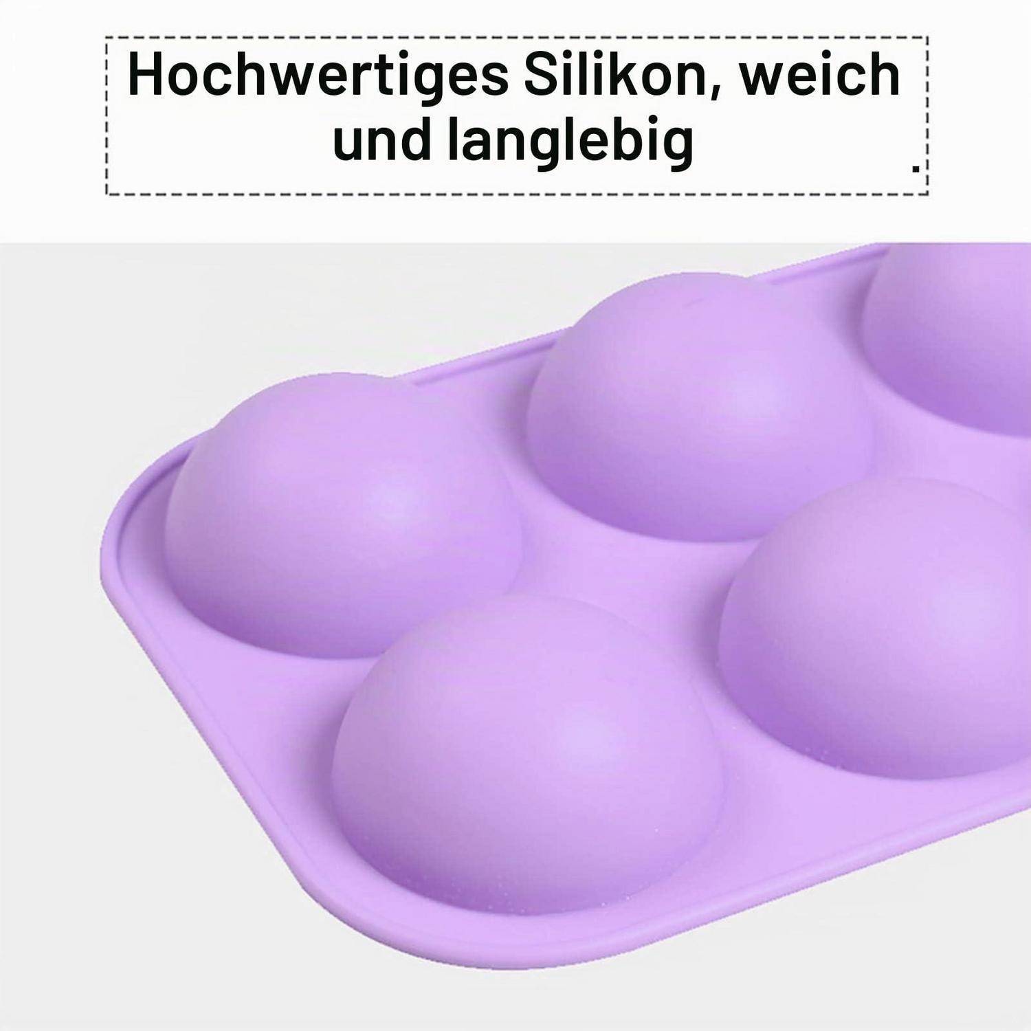 Silikonform Kugel 2 Stück 6 Mulden Schokolade Backform Rund Lila