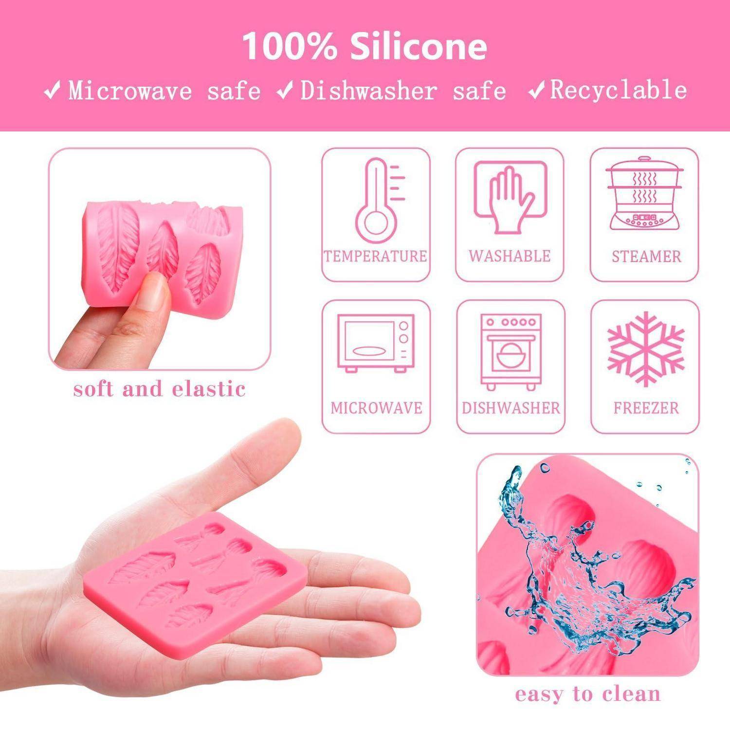 Silikon-Fondantform Tassel 2er Set Rosa
