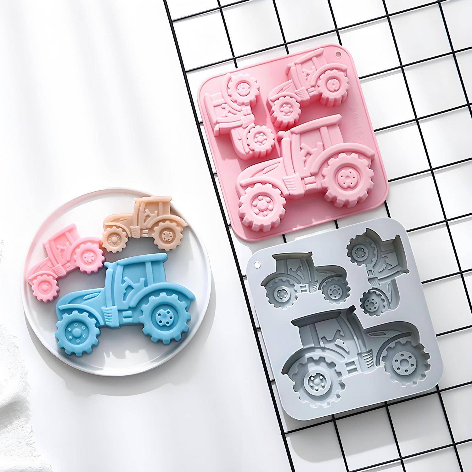 Silikon Backform Traktor 3D Kinder 2 Stück