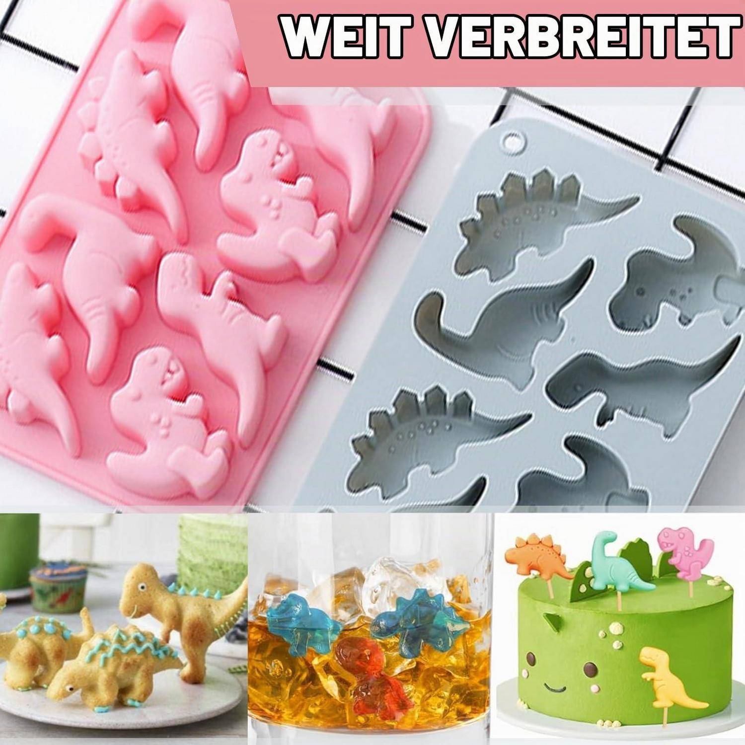 Silikonform Dinosaurier 8er 2er Set