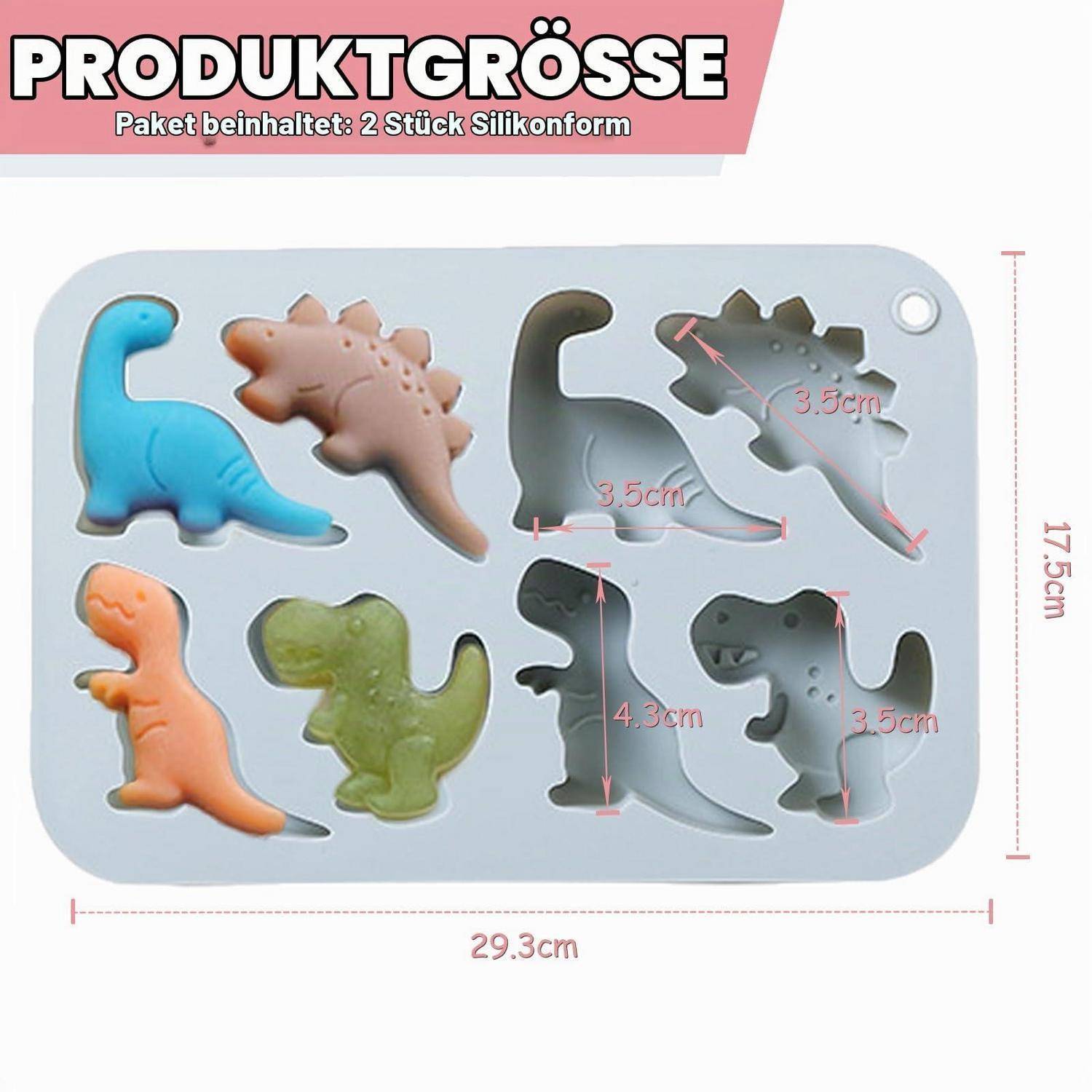 Silikonform Dinosaurier 8er 2er Set