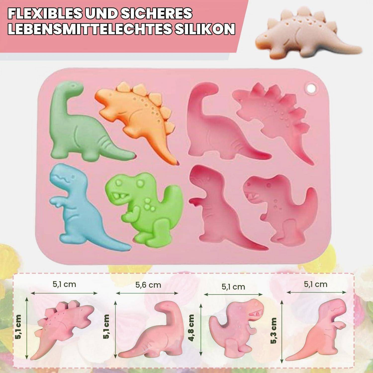 Silikonform Dinosaurier 8er 2er Set