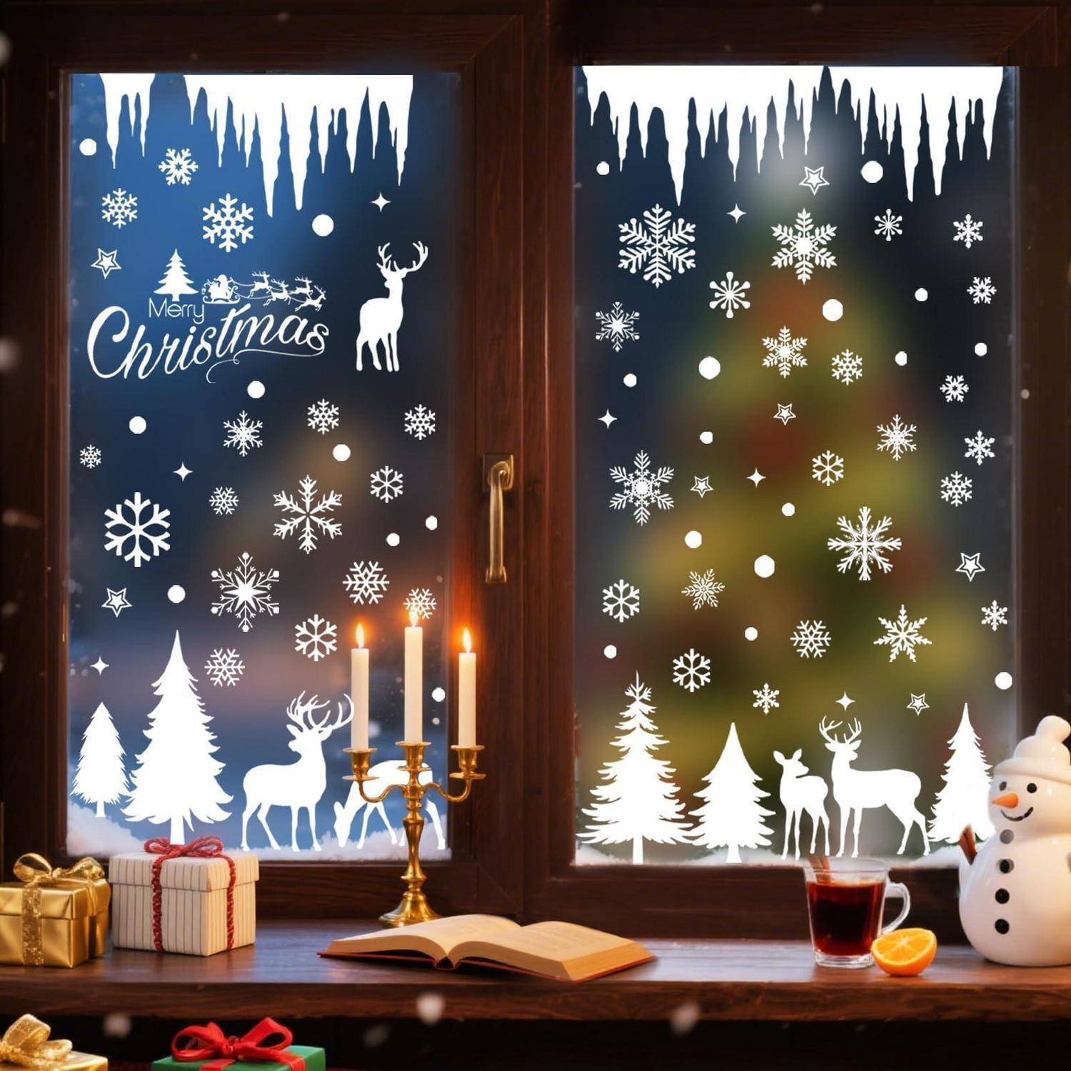 Fensterbilder Weihnachten 214 Stück statisch wiederverwendbar