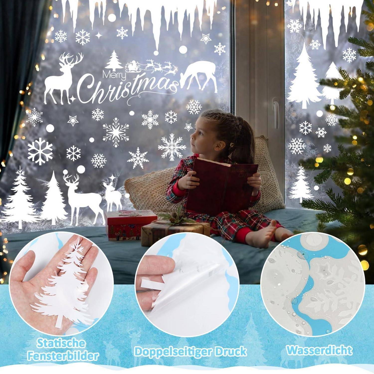 Fensterbilder Weihnachten 214 Stück statisch wiederverwendbar
