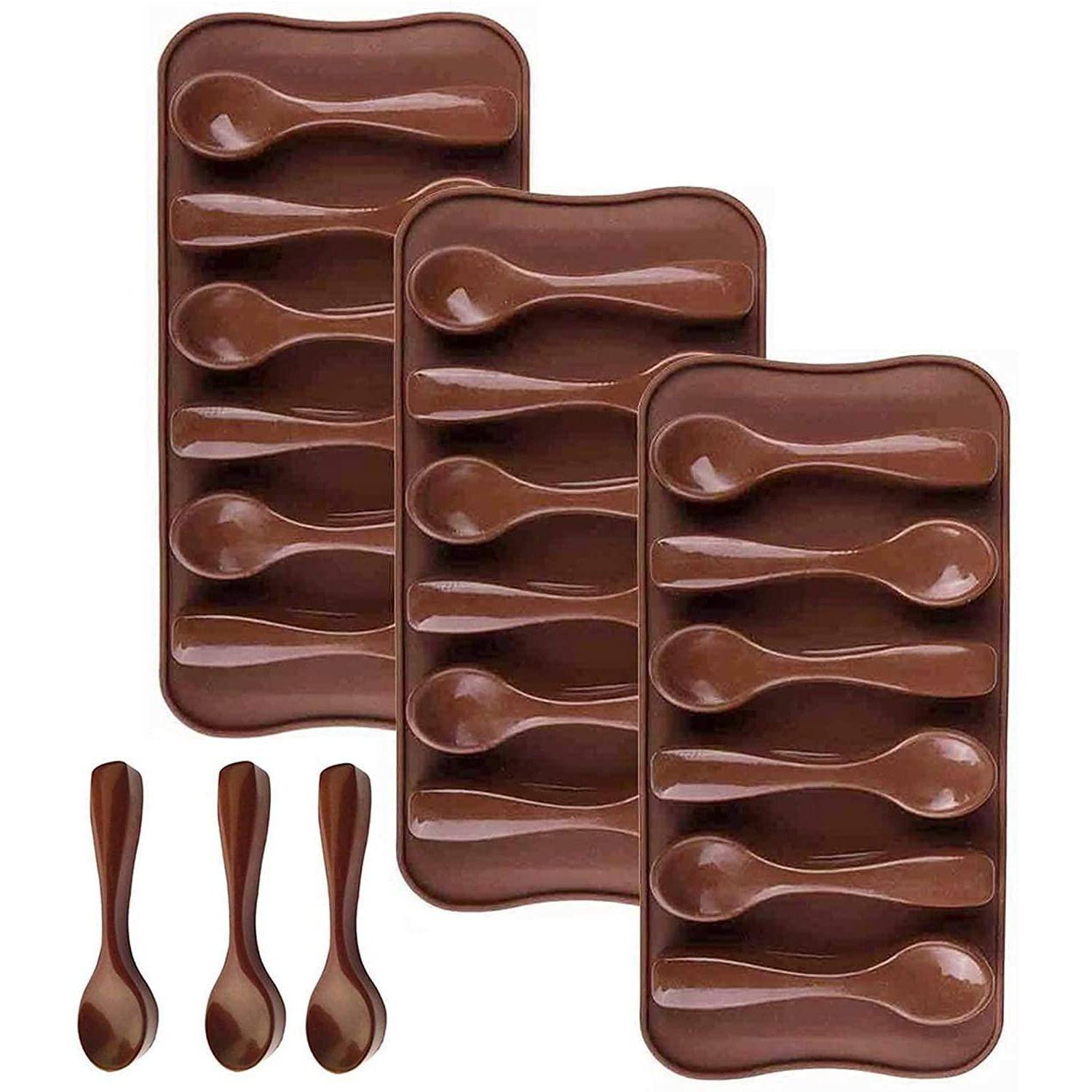 LATRAT 3 Stück Silikonform Löffel für Schokolade, Kuchen, Süßigkeiten