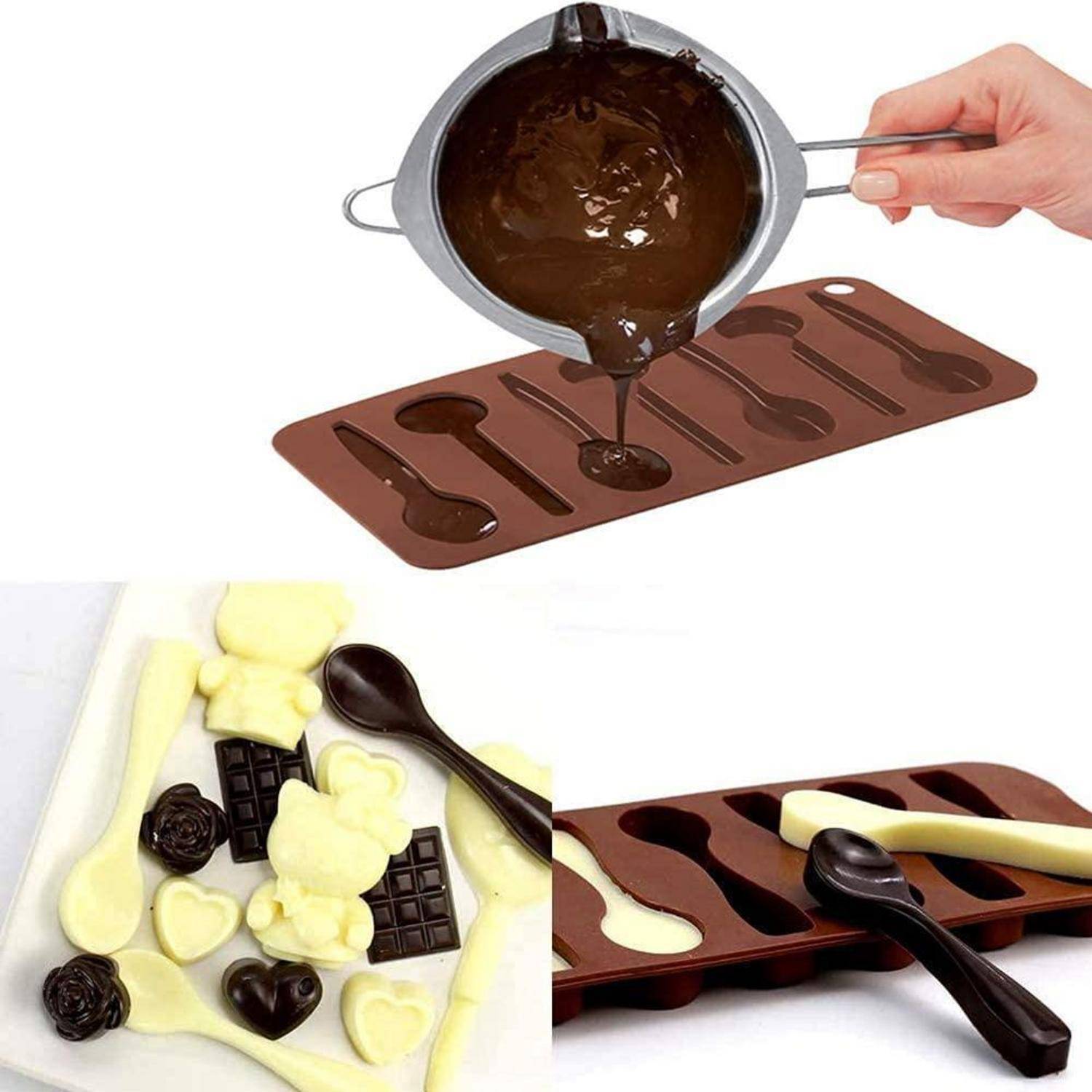 LATRAT 3 Stück Silikonform Löffel für Schokolade, Kuchen, Süßigkeiten