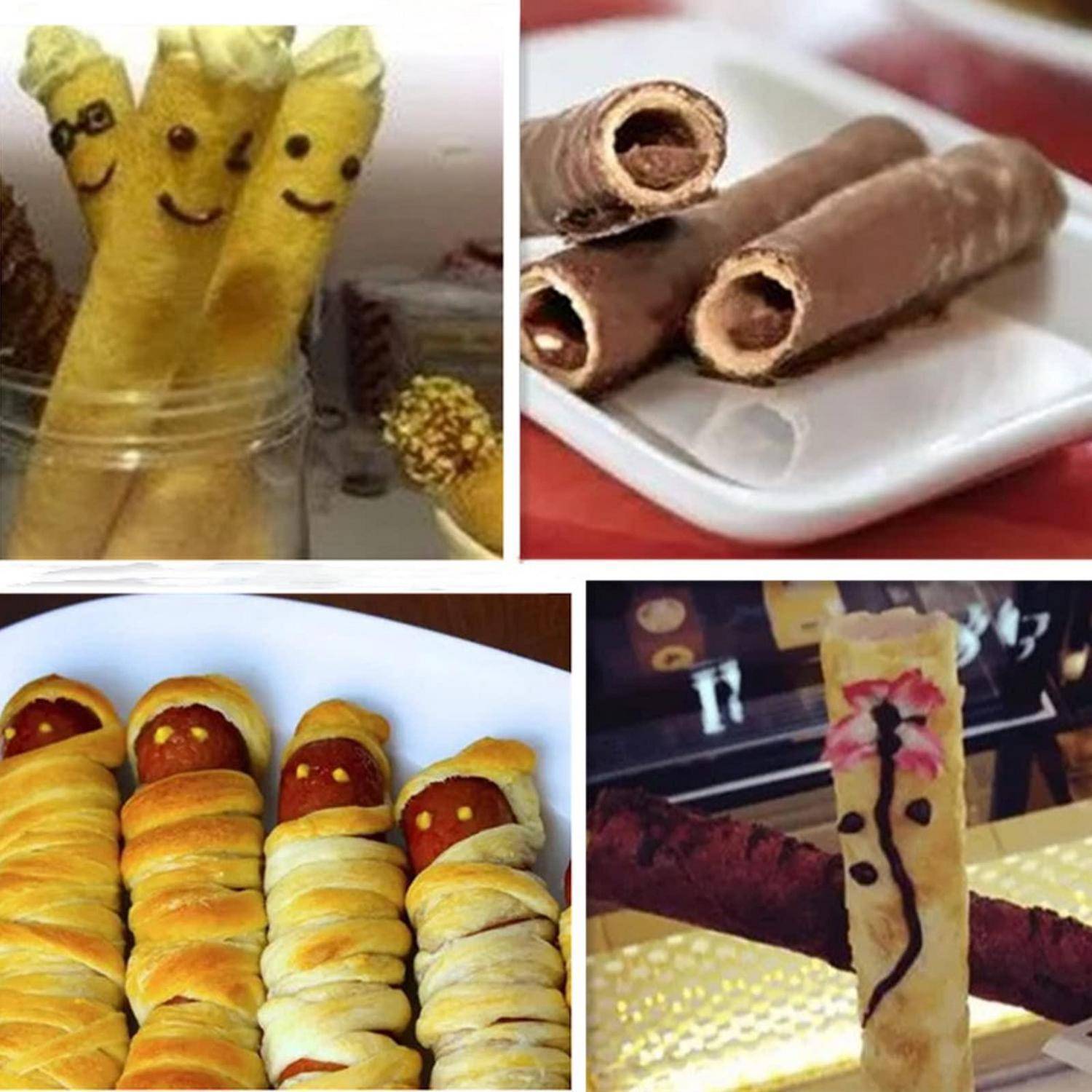 Joyeee 16tlg. Cannoli-Röhren-Set Edelstahl mit Spritzbeutel und Bürste