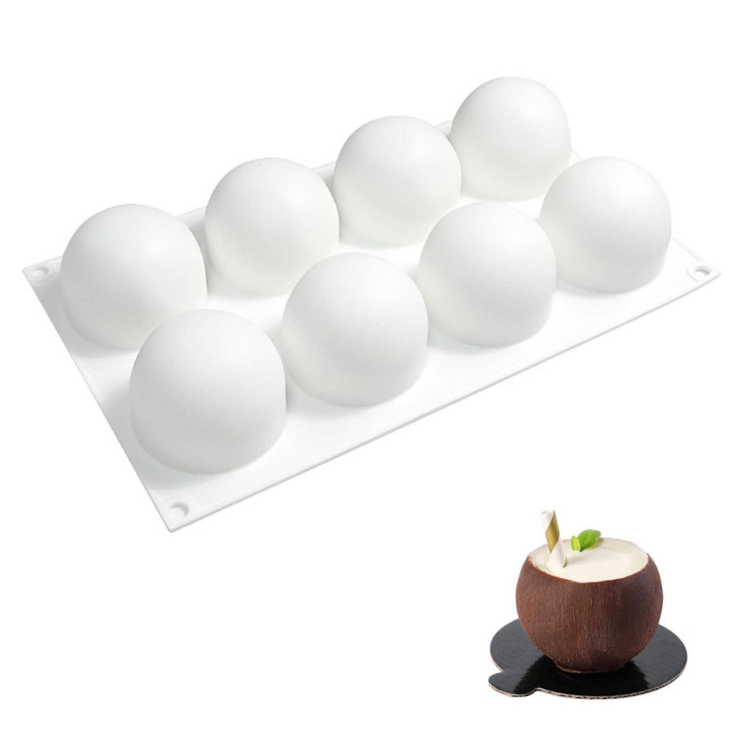 Silikonform Kugel 8 Hohlräume 6,5 cm für Schokolade Kuchen Gelee