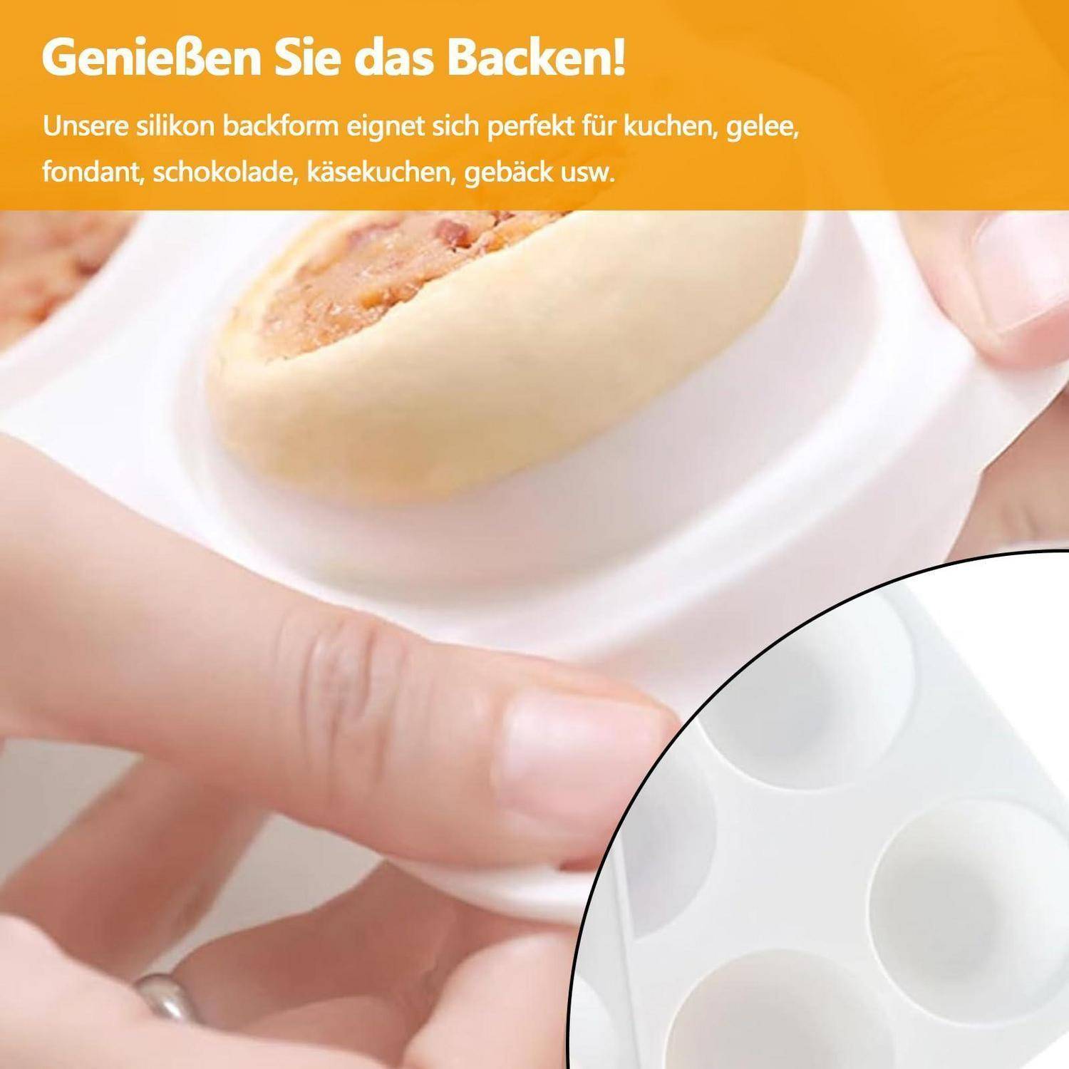 Silikonform Kugel 8 Hohlräume 6,5 cm für Schokolade Kuchen Gelee