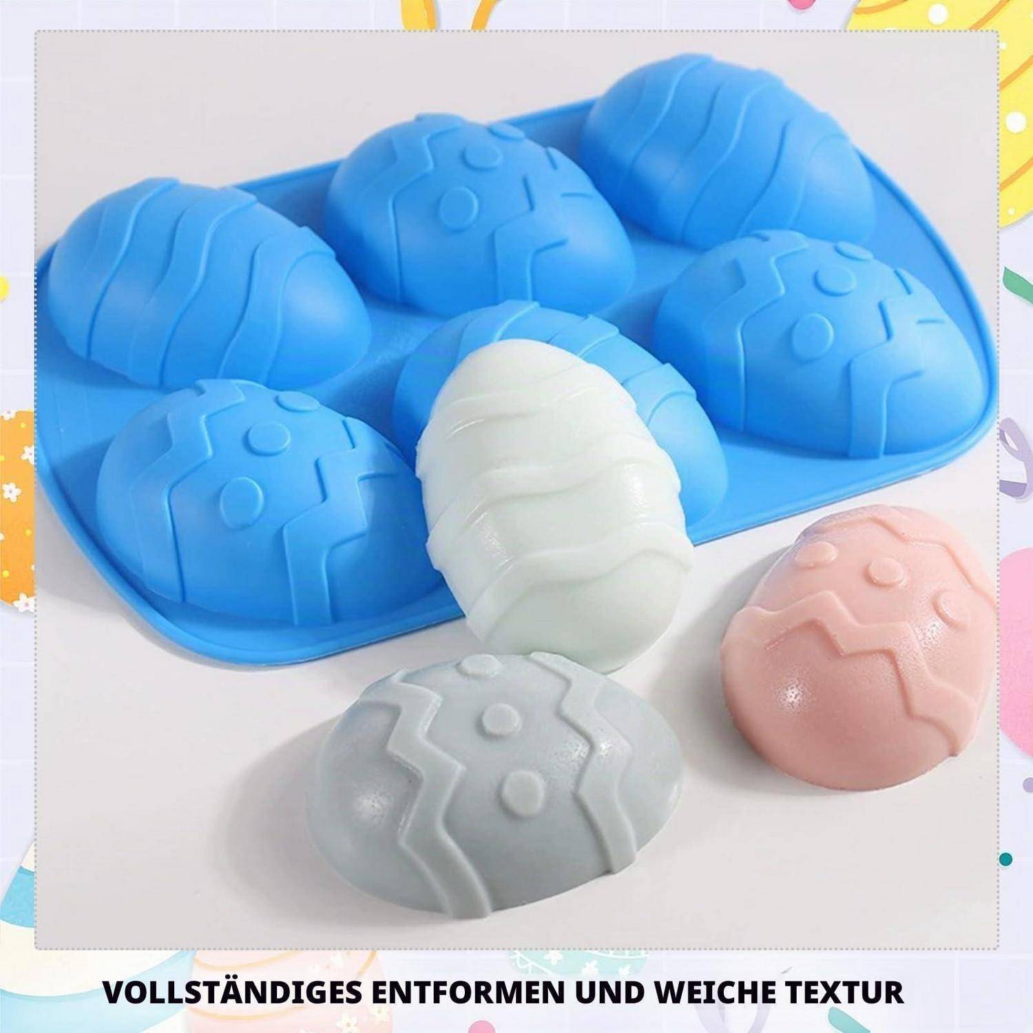 2 Stück Silikonform Osterei 6 Hohlräume