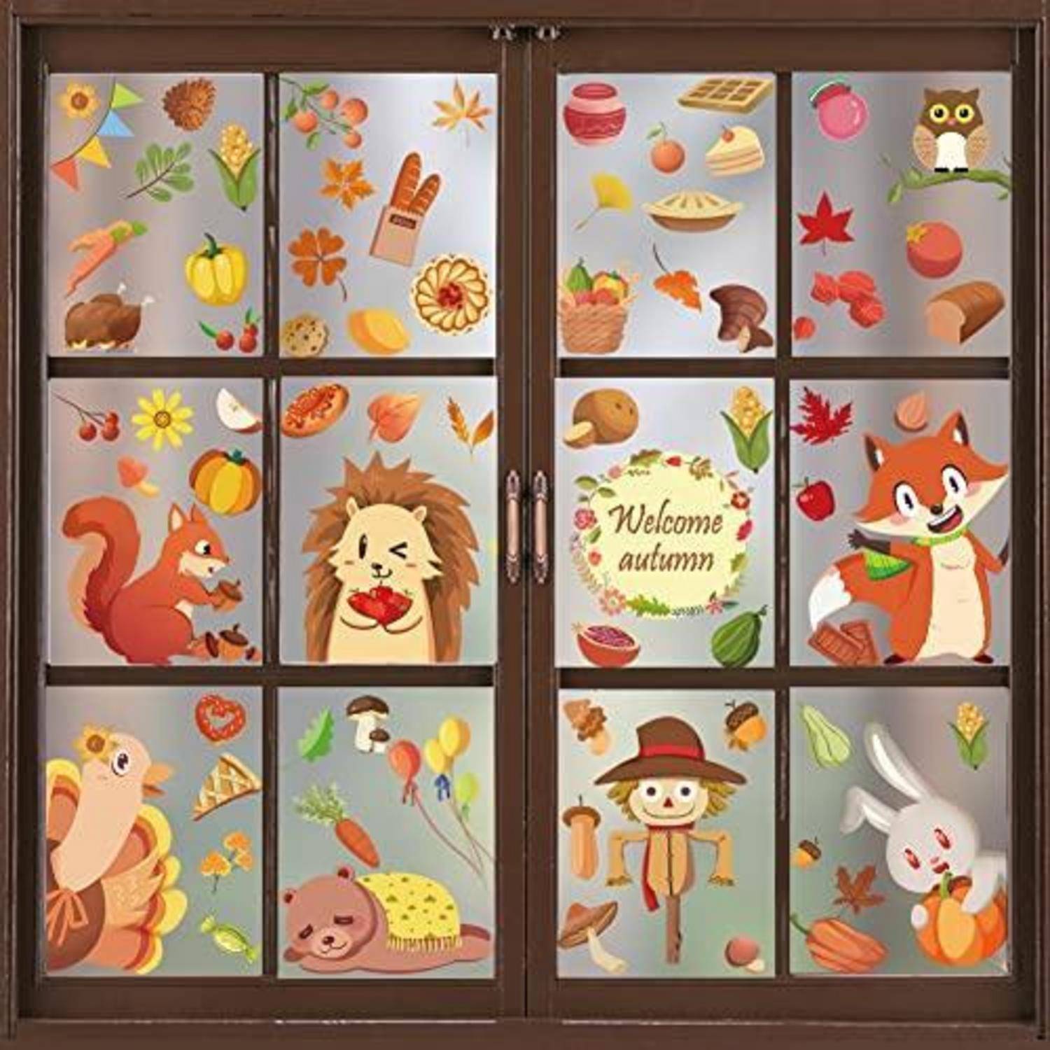 Fensterbilder Herbst 149 Stück selbstklebend, wiederverwendbar